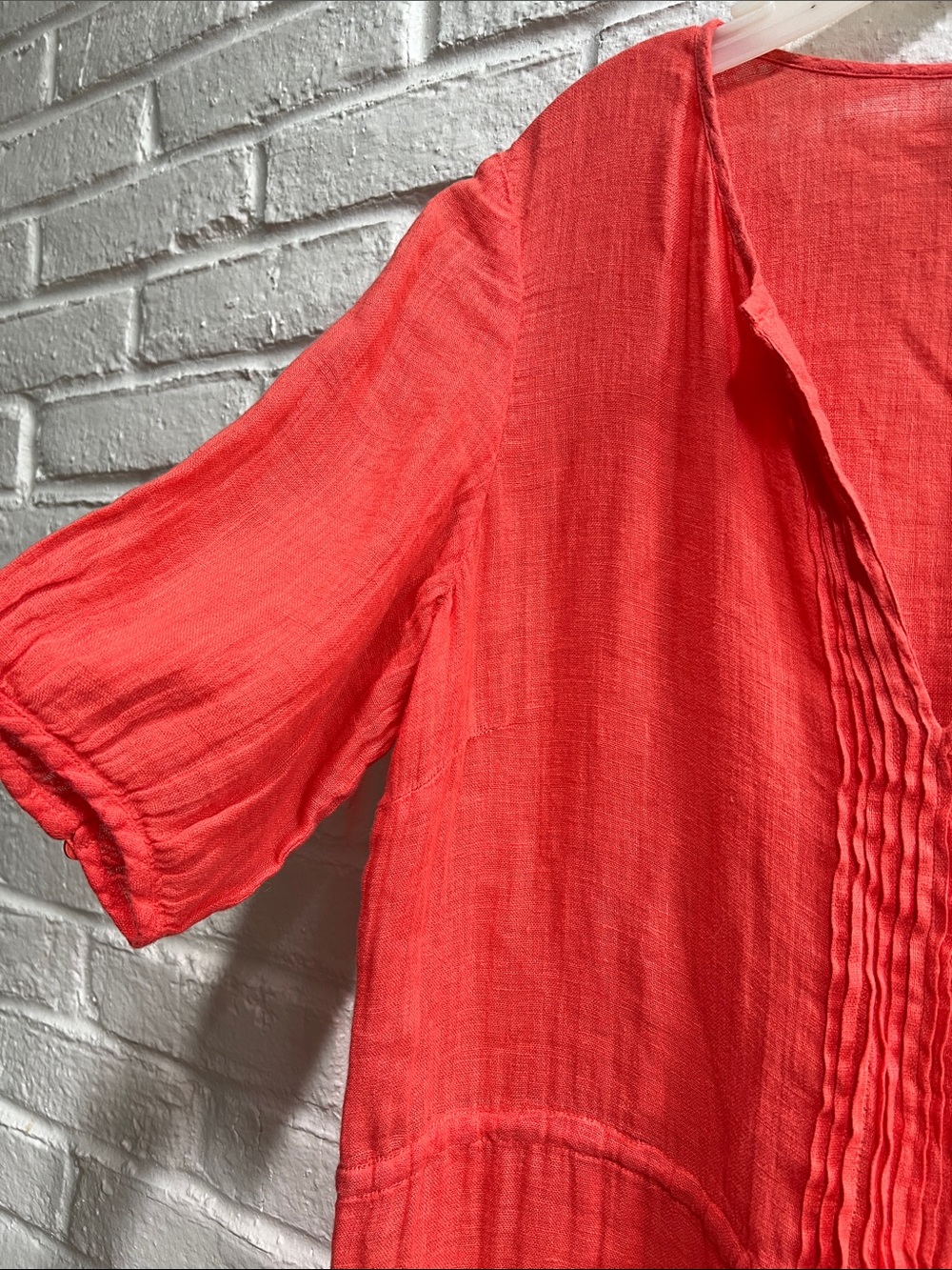 PURE COLLECTION Red Vneck Short sleeve Maxi Dress Dainty Pleats Drawstring waist - Picture 5 of 16